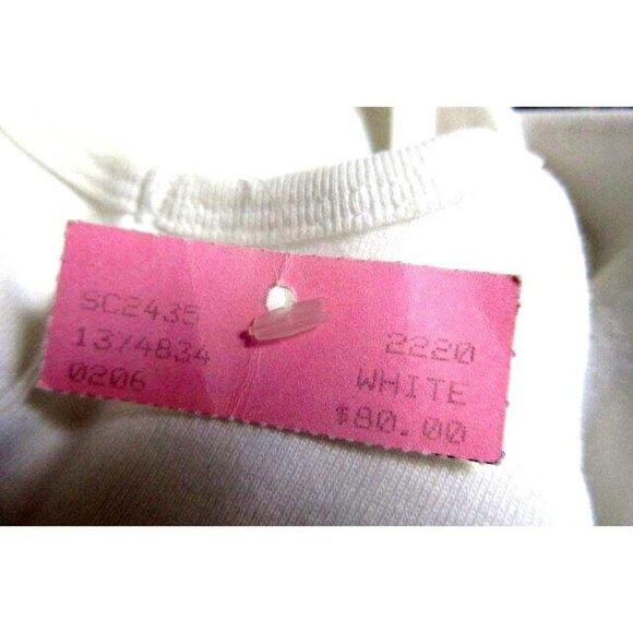 Debra DeRoo White Tank Top Sleeveless Scoop Neck Crest Applique Cotton XL NEW - Picture 7 of 7